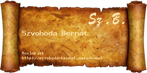 Szvoboda Bernát névjegykártya